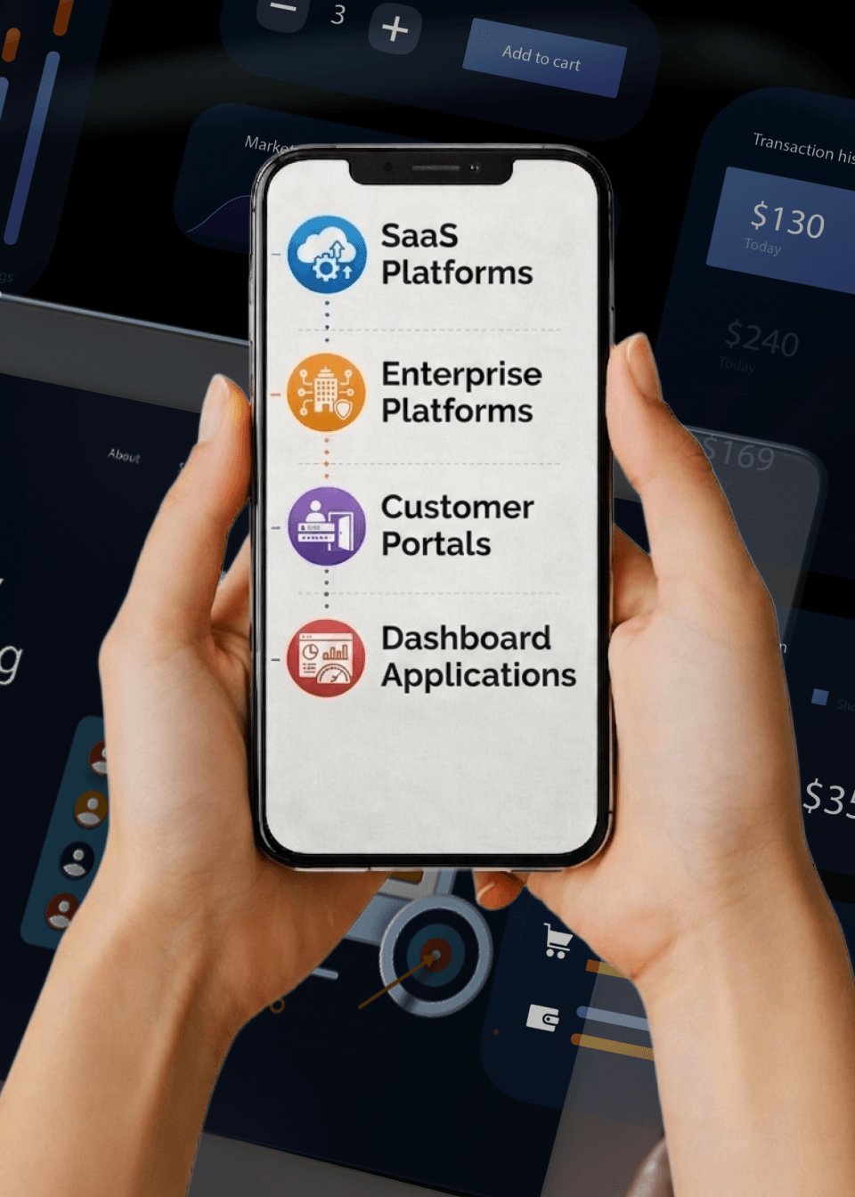 Investment platform interface showing key features