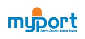 A striking logo in orange and blue, symbolizing the company's innovative and energetic brand image.