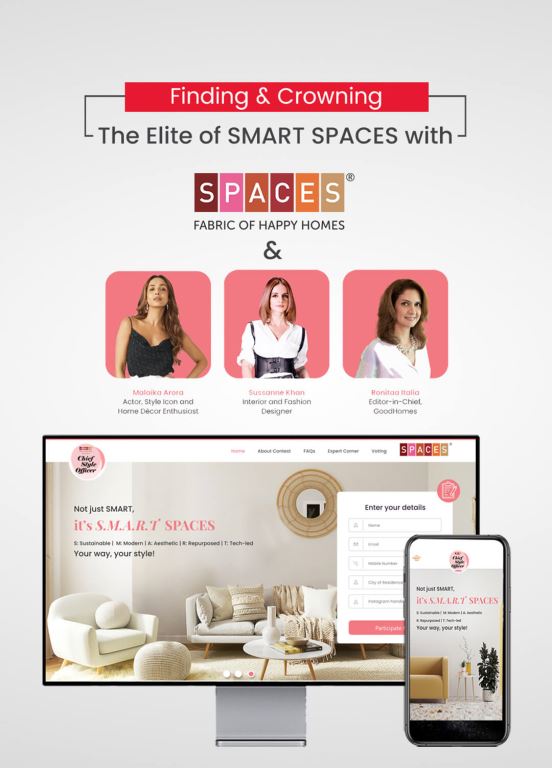 
Vertical Advertisement image promoting SPACES with the slogan Finding & Crowning The Elite of SMART SPACES.