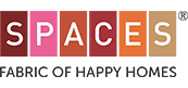 A logo with the word SPACES written in capital letters