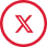 Logo of X (Twitter) in Red Color